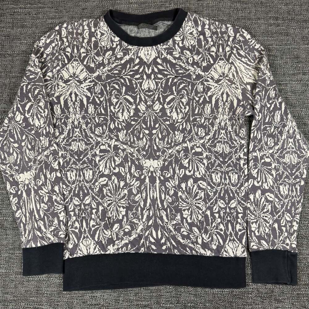 Zara Man Floral Damask Jacquard Knit Sweatshirt